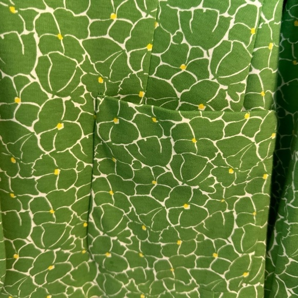 Talbots Medium Knit Blazer Green Pastel Floral Jacket with Jacket Pockets 14 - Picture 3 of 16